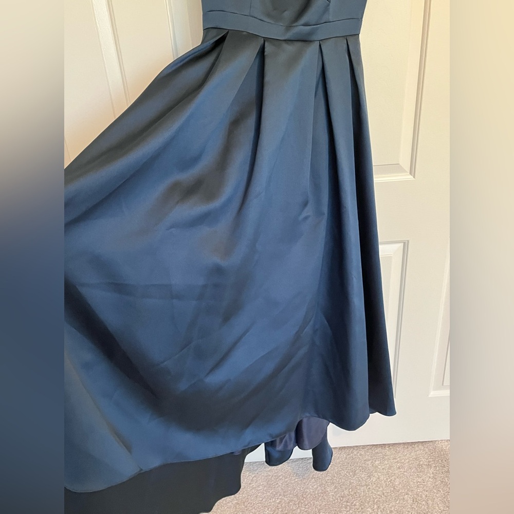 Xscape Women's Sweetheart-Neck High-Low Ballgown, Midnight Blue, size 6, worn 1x - Picture 7 of 13